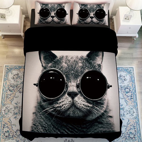 Wholesales 3D Animal Cat Bedding Set 004